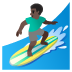 man surfing, dark skin tone